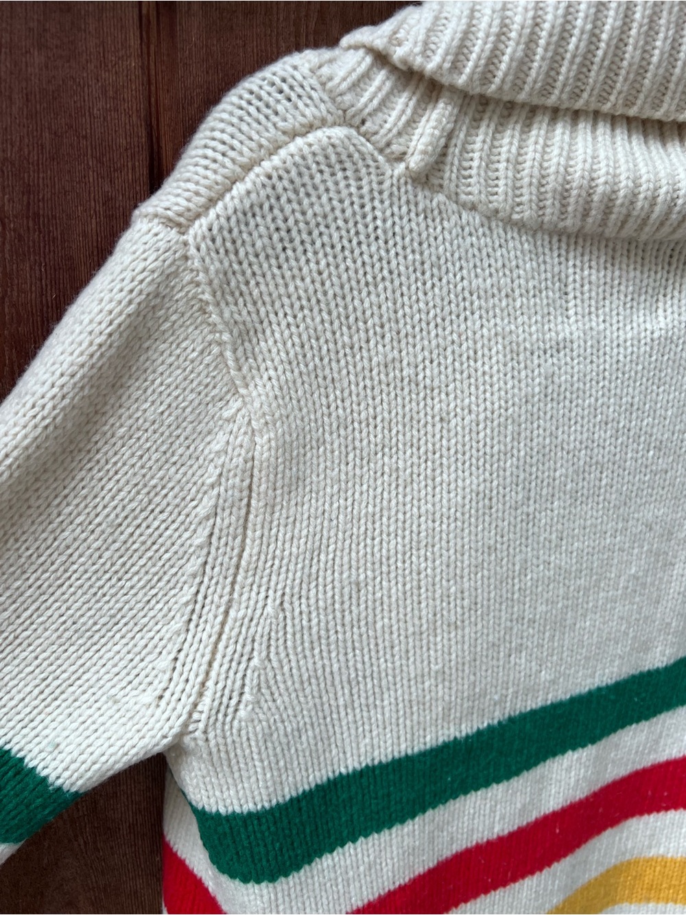 Hudson’s Bay Point Blanket Stripe Shawl Collar Cardigan XS Wool Cashmere - Picture 6 of 14